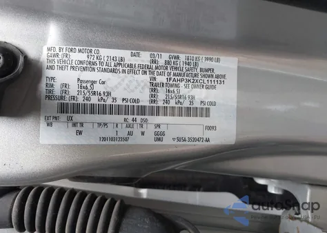 2012 Ford Focus Se from USA, damaged, VIN 1FAHP3K2XCL111131